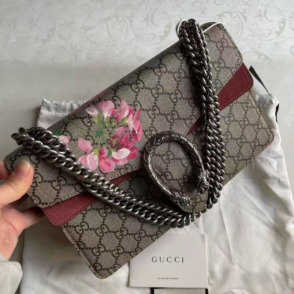 Gucci Supreme Monogram Blooms small Dionysus Bag Beige - Picture 2 of 6